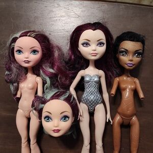 Madeline Hatter, Raven, And Robecca Steam Doll Lot For OOAK